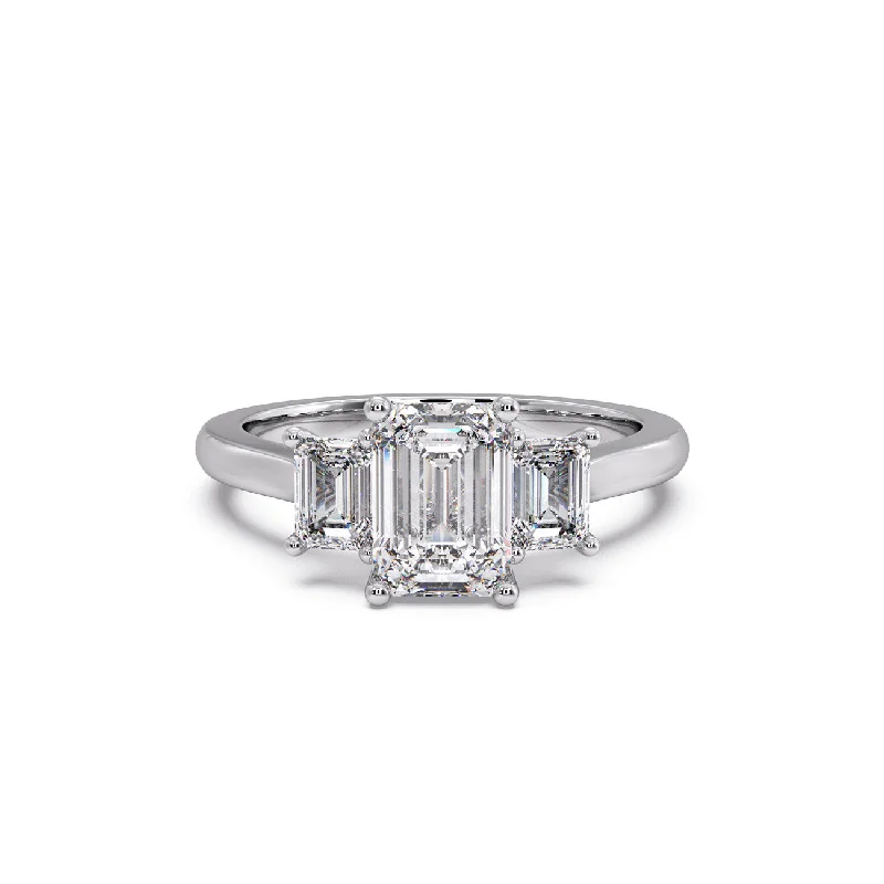 Men's Topaz Engagement Rings in 10K Gold with a Channel - Set Diamond BandClassic Emerald Cut Diamond Trilogy Engagement Ring Men's Topaz Engagement Rings in 10K Gold with a Channel - Set Diamond BandClassic Emerald Cut Diamond Trilogy Engagement Ring