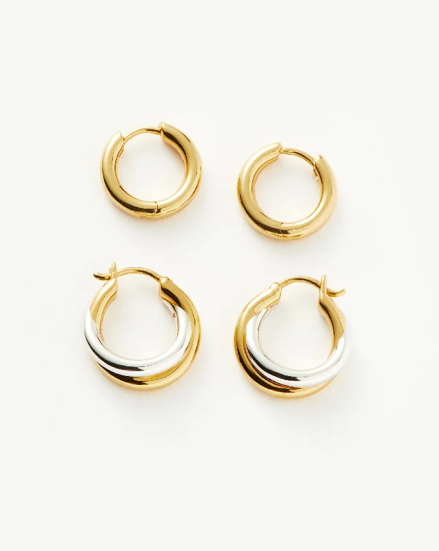 Statement hoop earringsEntwine & Tunnel Mini Hoop Earring Set