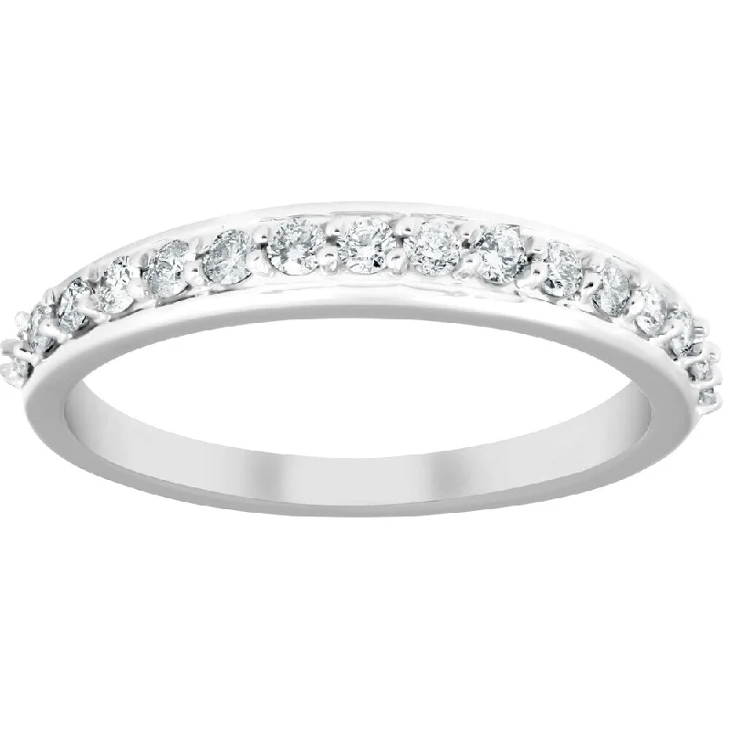 Cathedral - Style Women's Diamond Rings with a Raised Center Setting and Elaborate Metalwork1/3Ct Diamond Wedding Ring 14k White Gold Womens 16 Stone Band Cathedral - Style Women's Diamond Rings with a Raised Center Setting and Elaborate Metalwork1/3Ct Diamond Wedding Ring 14k White Gold Womens 16 Stone Band