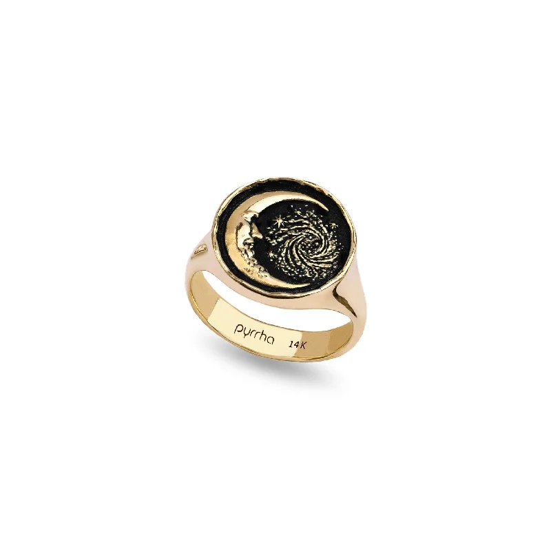 Women's Rings with Hidden Compartments for Secret KeepsakesTrust the Universe 14K Gold Signet Ring Women's Rings with Hidden Compartments for Secret KeepsakesTrust the Universe 14K Gold Signet Ring