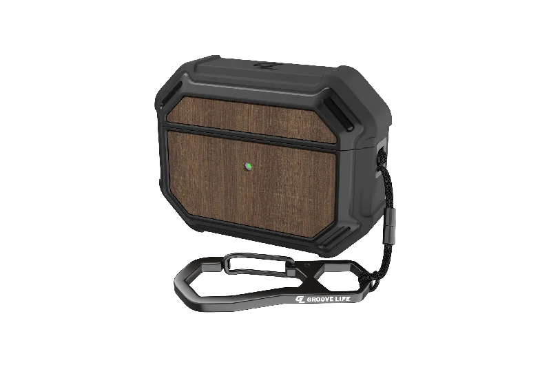 Men's hematite - ring for a metallic gray lusterGroove Case Black/Walnut for AirPods Pro Men's hematite - ring for a metallic gray lusterGroove Case Black/Walnut for AirPods Pro