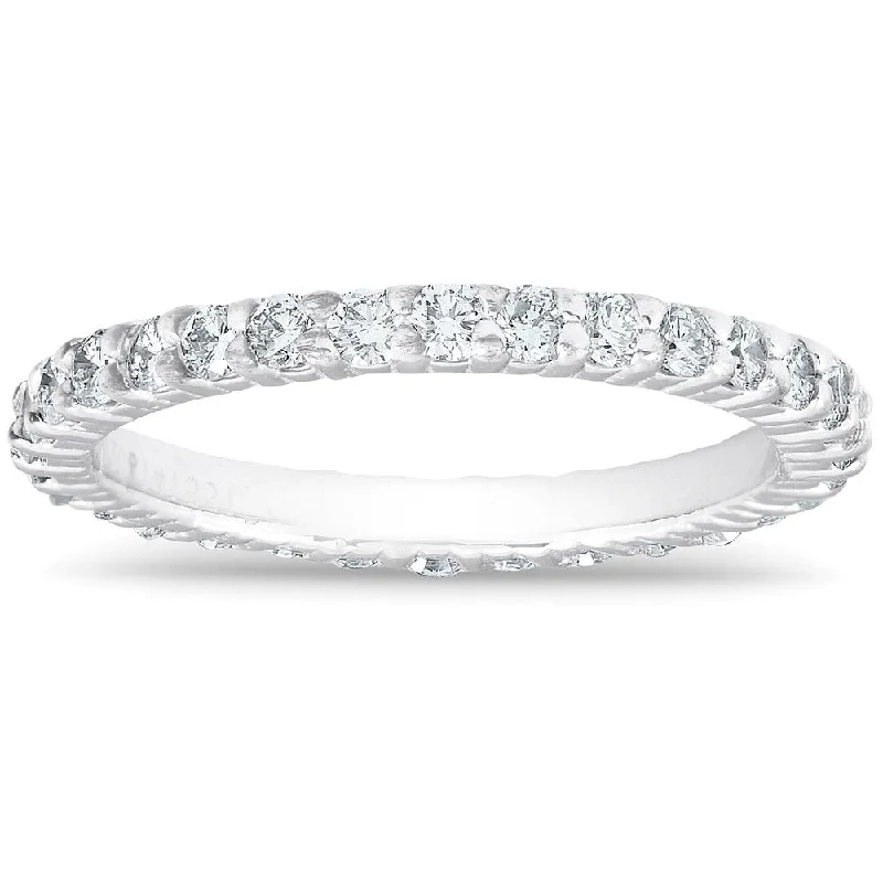Cluster - Style Women's Diamond Rings with Multiple Small Diamonds Arranged in a Stunning Pattern1 Ct Diamond Eternity Wedding Ring 14k White Gold Lab Grown Cluster - Style Women's Diamond Rings with Multiple Small Diamonds Arranged in a Stunning Pattern1 Ct Diamond Eternity Wedding Ring 14k White Gold Lab Grown
