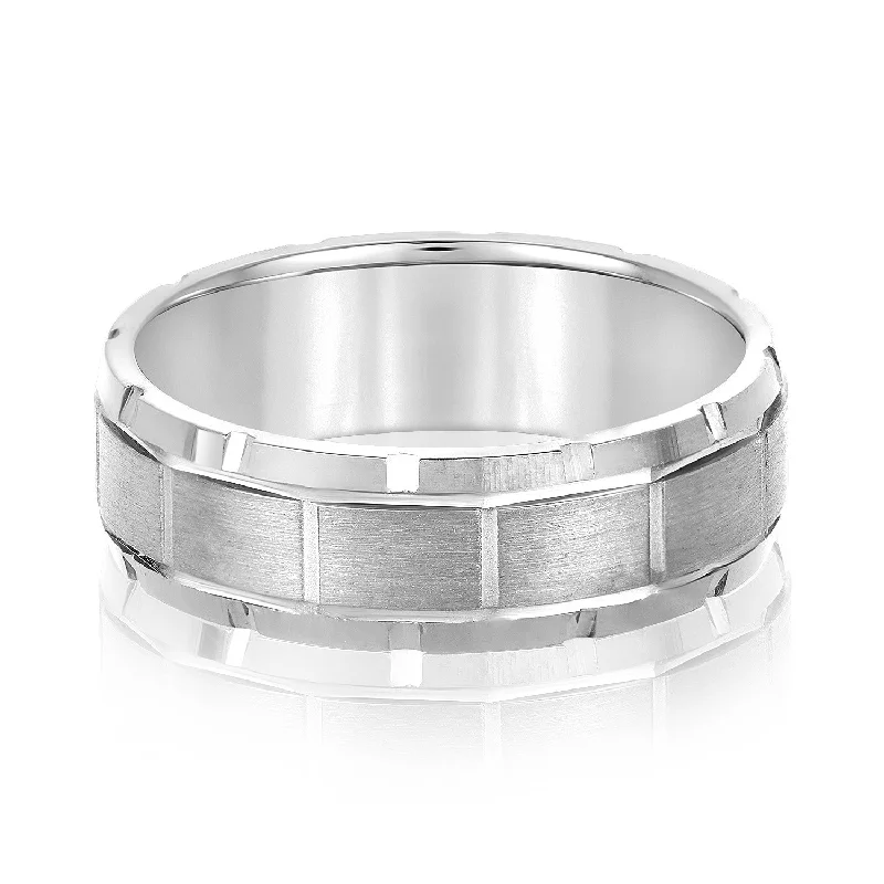 Men's stackable rings for a layered lookGeometric Glory Watch Chain Inspired Men’s Band Men's stackable rings for a layered lookGeometric Glory Watch Chain Inspired Men’s Band