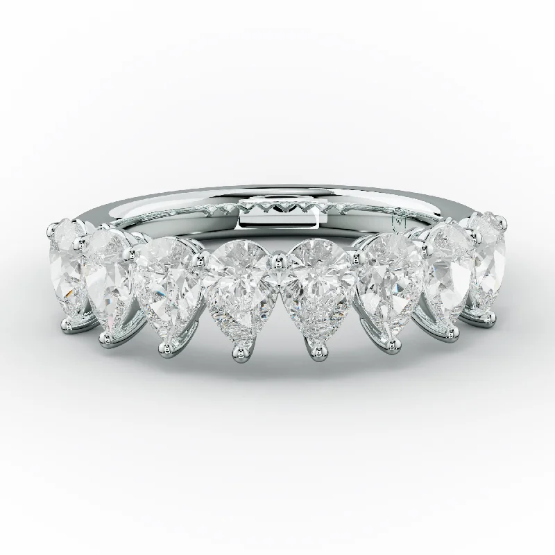 Anniversary rings with a diamond - and - mother - of - pearl combination2.0 Carat Pear Diamond Anniversary Band Anniversary rings with a diamond - and - mother - of - pearl combination2.0 Carat Pear Diamond Anniversary Band