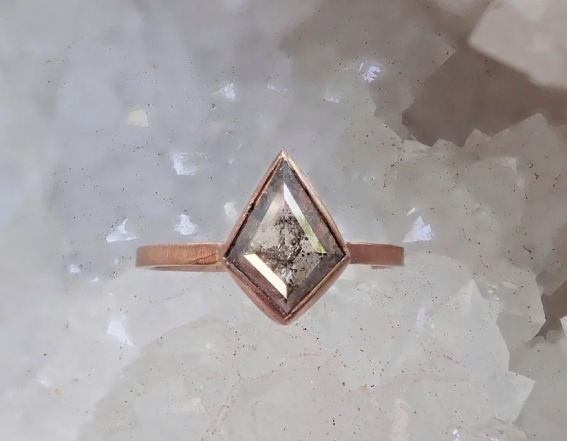 Heart - Shaped Women's Diamond Rings in Rose Gold for a Romantic and Symbolic GiftCustom: Kite Shape Salt and Pepper Diamond Ring Heart - Shaped Women's Diamond Rings in Rose Gold for a Romantic and Symbolic GiftCustom: Kite Shape Salt and Pepper Diamond Ring