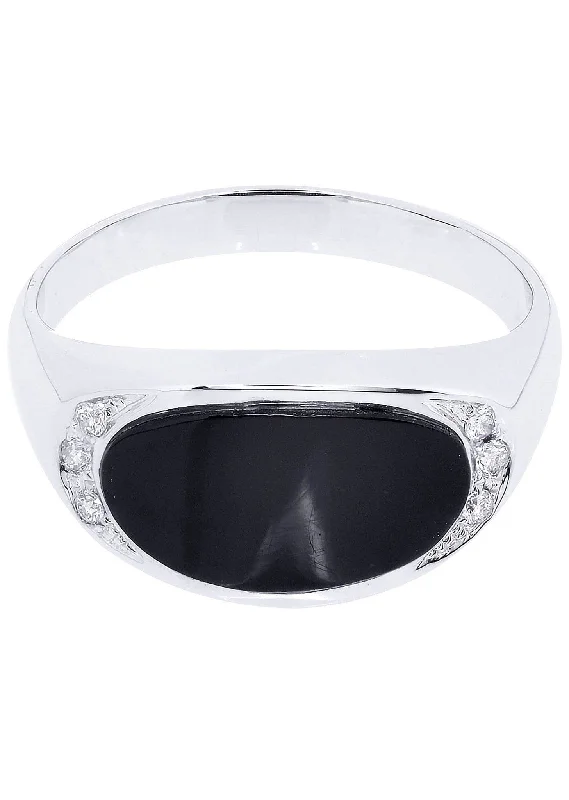 Women's Diamond Rings with Sapphire Accents in Blue for a Colorful and Sophisticated TouchWhite Gold Mens Diamond Ring| 0.09 Carats| 5.93 Grams
