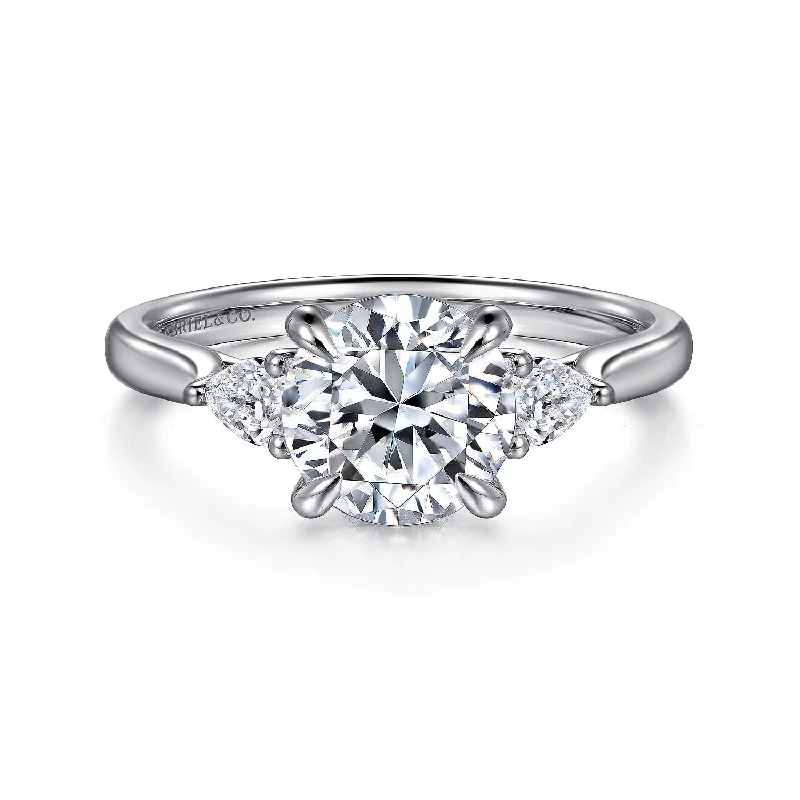 Cathedral - Style Women's Diamond Rings with a Raised Center Setting and Elaborate MetalworkGabriel 14K White Gold 0.27ctw 4 Prong Style Diamond Semi-Mount Engagement Ring Cathedral - Style Women's Diamond Rings with a Raised Center Setting and Elaborate MetalworkGabriel 14K White Gold 0.27ctw 4 Prong Style Diamond Semi-Mount Engagement Ring