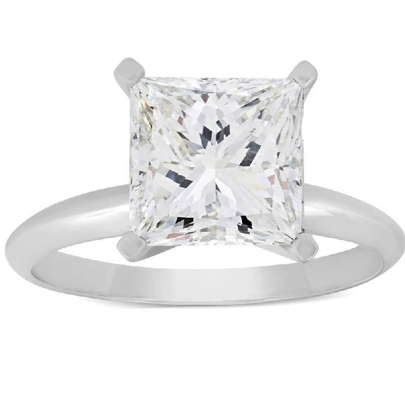 Princess - Cut Women's Diamond Rings in White Gold with a High - Clarity Diamond for a Modern Look3 Ct Princess Cut Diamond Solitaire Engagement Ring 14k White Gold Enhanced Princess - Cut Women's Diamond Rings in White Gold with a High - Clarity Diamond for a Modern Look3 Ct Princess Cut Diamond Solitaire Engagement Ring 14k White Gold Enhanced
