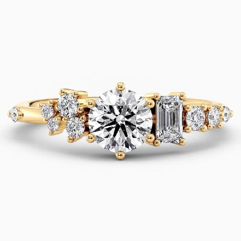 Men's Citrine Engagement Rings in Stainless Steel with a Stackable Band DesignCandace Cluster Lab Grown Diamond Engagement Ring Men's Citrine Engagement Rings in Stainless Steel with a Stackable Band DesignCandace Cluster Lab Grown Diamond Engagement Ring
