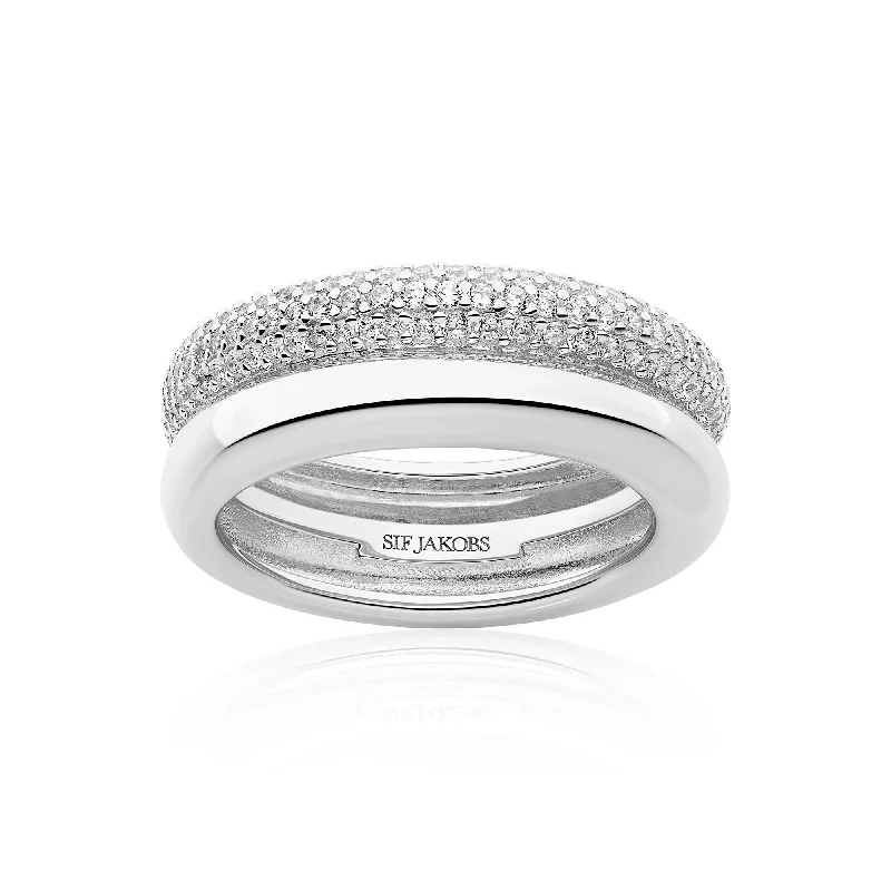 Enamel - Coated Women's Rings in Bright, Bold ColorsCarrara Silver Ring w. Zirconia