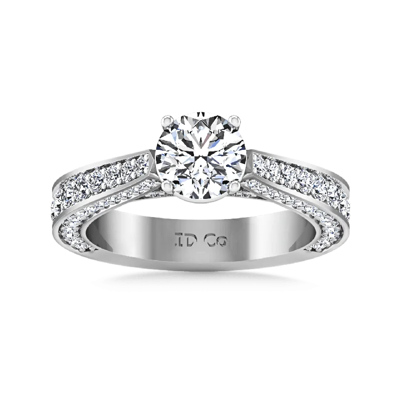 Magnetic Clasp Women's Rings for Easy Wearing and RemovalRound Diamond Pave Engagement Ring Elizabeth 14K White Gold Magnetic Clasp Women's Rings for Easy Wearing and RemovalRound Diamond Pave Engagement Ring Elizabeth 14K White Gold