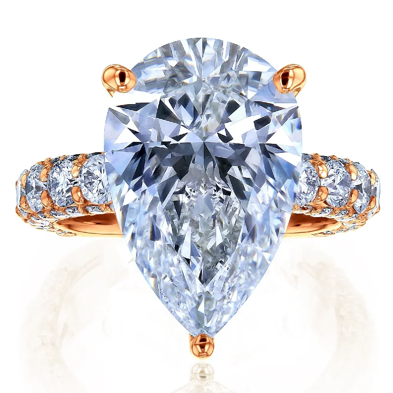 Tennis - Style Women's Diamond Rings with a Continuous Row of Diamonds for a Classic and Versatile LookKobelli Grown - The 8ct Beckham 14k Solid Gold Pear Diamond Micro Pavé Engagement Ring (Certified / EF Color / VS Clarity) Tennis - Style Women's Diamond Rings with a Continuous Row of Diamonds for a Classic and Versatile LookKobelli Grown - The 8ct Beckham 14k Solid Gold Pear Diamond Micro Pavé Engagement Ring (Certified / EF Color / VS Clarity)