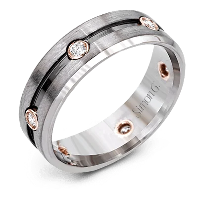 Men's opal - featured rings with iridescent colorsMen's Wedding Band In 14k Or 18k Gold