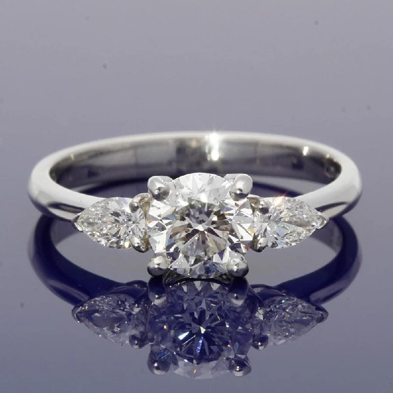 Men's Sapphire Engagement Rings in 18K White Gold with Pave Diamond Accents18ct White Gold Certificated 0.90ct Diamond Trilogy Ring with Pear Shape Diamond Set Shoulders Men's Sapphire Engagement Rings in 18K White Gold with Pave Diamond Accents18ct White Gold Certificated 0.90ct Diamond Trilogy Ring with Pear Shape Diamond Set Shoulders