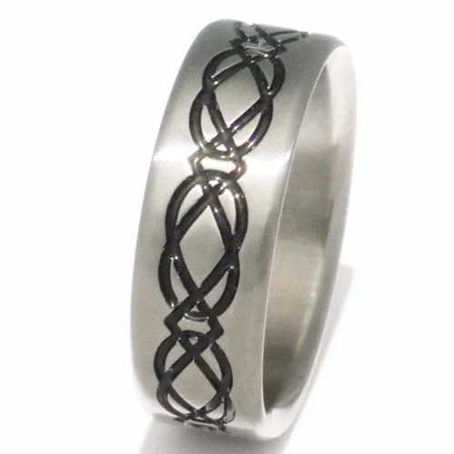 Titanium Rings with Inlaid Wood for a Natural and Unique StyleBlack Titanium Irish Celtic Promise Ring ck3