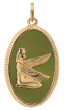 Art Deco - Inspired Women's Rings with Geometric Shapes in 14K GoldMa'at Pendant, Gold Vermeil w/ Sage Enamel Art Deco - Inspired Women's Rings with Geometric Shapes in 14K GoldMa'at Pendant, Gold Vermeil w/ Sage Enamel