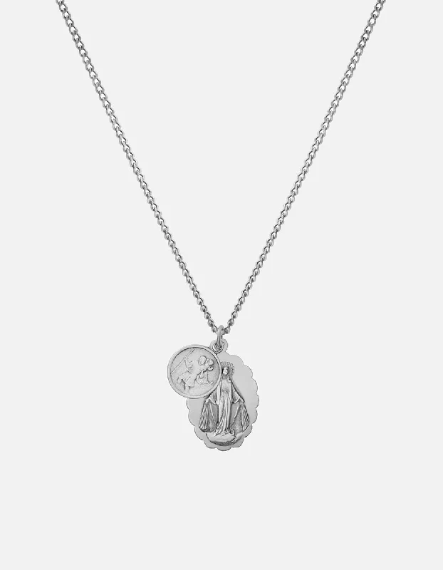 Tennis - Style Women's Rings with a Row of Round Diamonds in PlatinumMini Saints Necklace, Sterling Silver Tennis - Style Women's Rings with a Row of Round Diamonds in PlatinumMini Saints Necklace, Sterling Silver