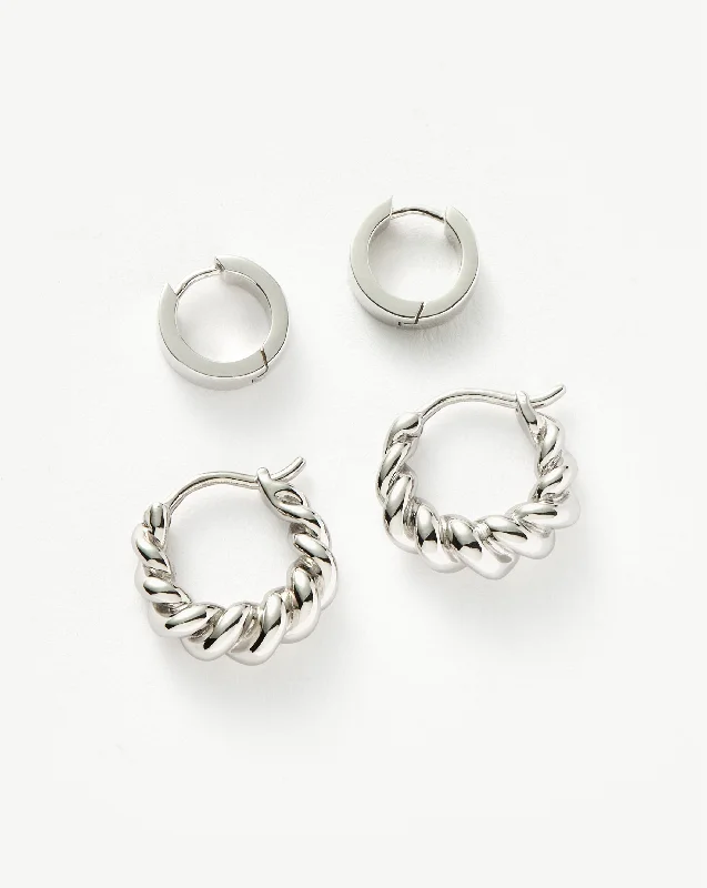 Beaded hoop earringsChubby & Tidal Mini Hoop Earring Set