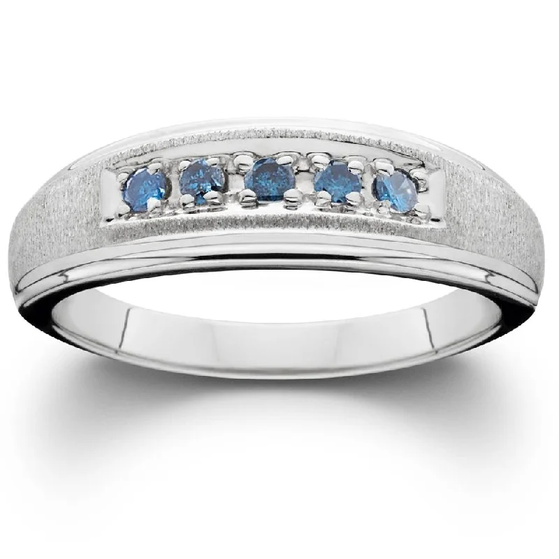 Cushion - Cut Women's Diamond Rings in Platinum with a Soft and Romantic Appearance1/6ct Blue Diamond Ring White Gold