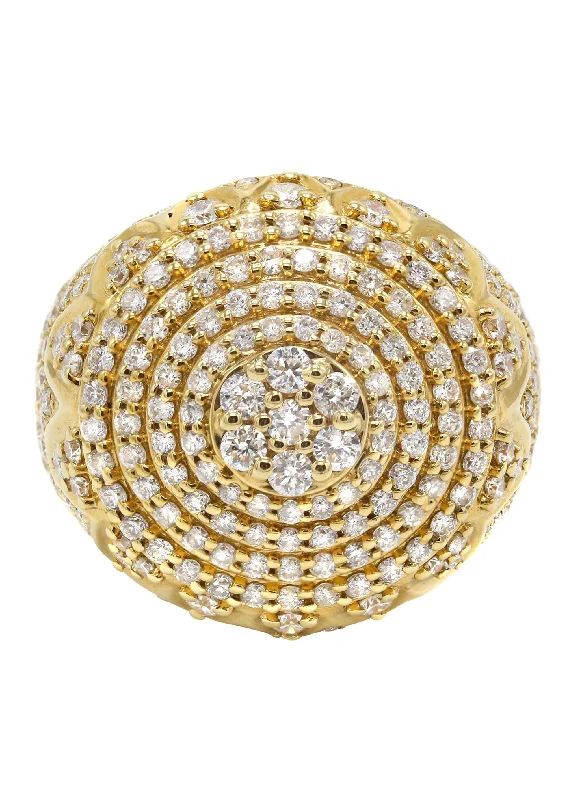 Cluster - Style Women's Diamond Rings with Multiple Small Diamonds Arranged in a Stunning PatternMens Diamond Ring | 3.39 Carats | 15.84 Grams