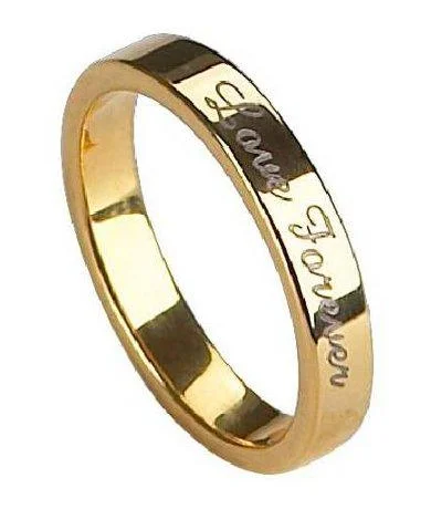 Men's stackable rings for a layered lookGold-Plated Tungsten Love Forever Ring -5mm Men's stackable rings for a layered lookGold-Plated Tungsten Love Forever Ring -5mm