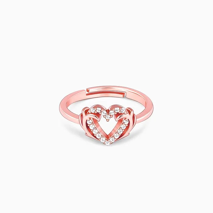 Floral - Patterned Women's Rings in 18K Yellow Gold for a Feminine LookRose Gold Intertwined In Love Ring Floral - Patterned Women's Rings in 18K Yellow Gold for a Feminine LookRose Gold Intertwined In Love Ring