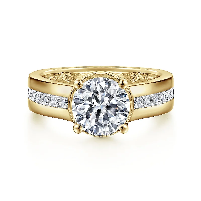 Tennis - Style Women's Diamond Rings with a Continuous Row of Diamonds for a Classic and Versatile LookGabriel - Contemporary Collection 14K Yellow Gold 0.55ctw 4 Prong Style Diamond Semi-Mount Engagement Ring Tennis - Style Women's Diamond Rings with a Continuous Row of Diamonds for a Classic and Versatile LookGabriel - Contemporary Collection 14K Yellow Gold 0.55ctw 4 Prong Style Diamond Semi-Mount Engagement Ring