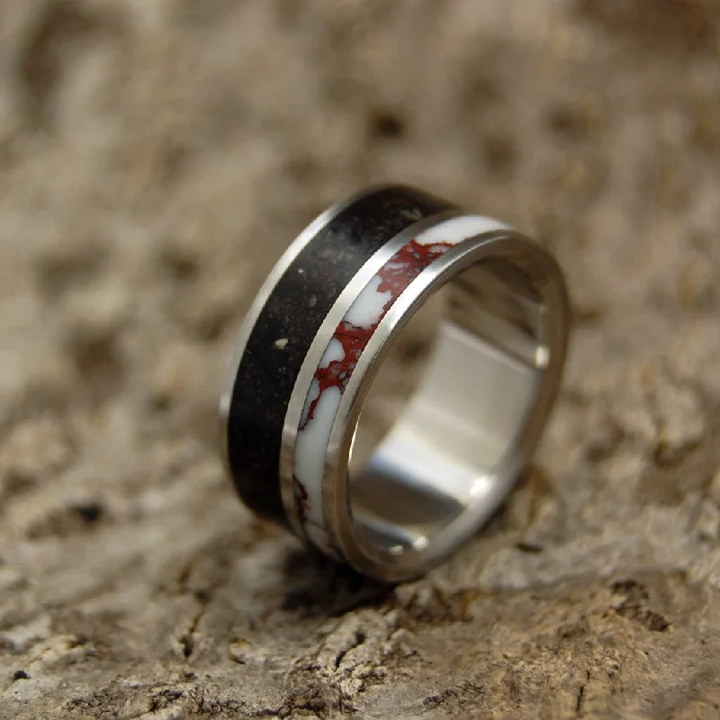 Enamel - Coated Women's Rings in Bright, Bold ColorsWild Horse On Vik Beach | Women's Lava, Icelandic Beach Sand & Titanium Wedding Ring Enamel - Coated Women's Rings in Bright, Bold ColorsWild Horse On Vik Beach | Women's Lava, Icelandic Beach Sand & Titanium Wedding Ring
