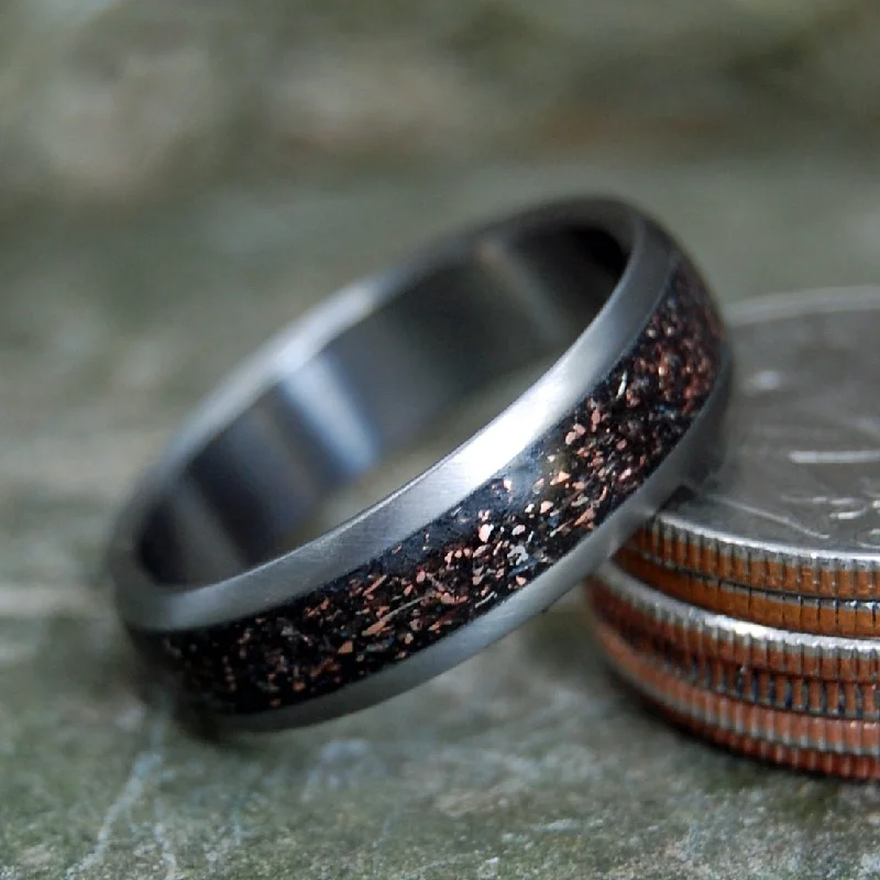 Men's thumb rings with a wide bandQuarter Shot | Men's Ground Quarters, Beach Sand & Titanium Wedding Ring