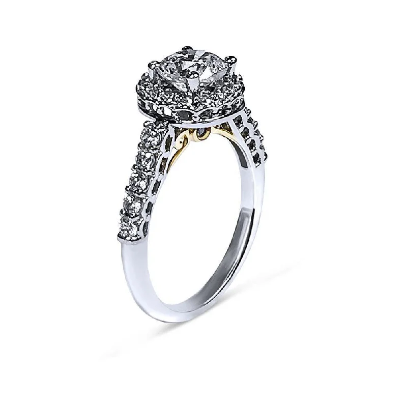 Vintage Cluster Engagement Rings with Antique - Cut Diamonds and Silver Filigree1 Carat Cubic Zirconia Cushion Two Tone 14K Gold Filigree Engagement Ring Vintage Cluster Engagement Rings with Antique - Cut Diamonds and Silver Filigree1 Carat Cubic Zirconia Cushion Two Tone 14K Gold Filigree Engagement Ring