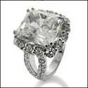 Vintage - Inspired Engagement Rings with Filigree Work and Emerald - Cut Center Stone5 Carat Radiant Cubic Zirconia in Halo Platinum Engagement Ring Vintage - Inspired Engagement Rings with Filigree Work and Emerald - Cut Center Stone5 Carat Radiant Cubic Zirconia in Halo Platinum Engagement Ring