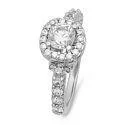 Cushion - Cut Halo Engagement Rings with a Platinum Band and Micro - Pave Details.65 Round High Quality Cubic Zirconia Halo Style 14K White Gold Engagement Ring Cushion - Cut Halo Engagement Rings with a Platinum Band and Micro - Pave Details.65 Round High Quality Cubic Zirconia Halo Style 14K White Gold Engagement Ring