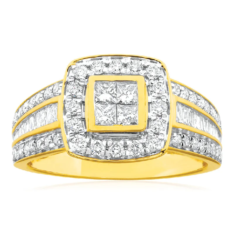 Tanzanite Gemstone Rings in 10K Gold with a Trilogy Design for a Sophisticated Gift9ct Yellow Gold 1 Carat Diamond Ring Set with 76 Stunning  Diamonds
