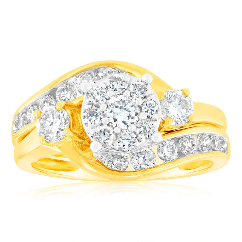 Alexandrite Gemstone Rings in Platinum with a Hidden Halo for a Rare and Luxurious Piece9ct Yellow Gold 2 Ring Bridal Set With 25 Diamonds Totalling 1 Carat Alexandrite Gemstone Rings in Platinum with a Hidden Halo for a Rare and Luxurious Piece9ct Yellow Gold 2 Ring Bridal Set With 25 Diamonds Totalling 1 Carat
