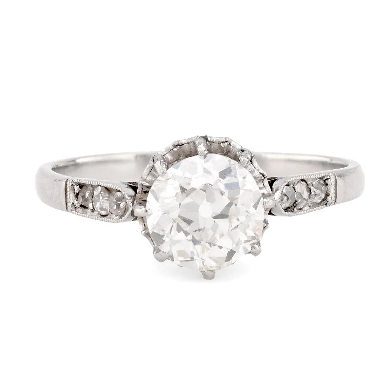 Princess Cut Engagement Rings in 18K White Gold with Micro - Pave Side StonesArt Deco Diamond Platinum Engagement Ring Princess Cut Engagement Rings in 18K White Gold with Micro - Pave Side StonesArt Deco Diamond Platinum Engagement Ring