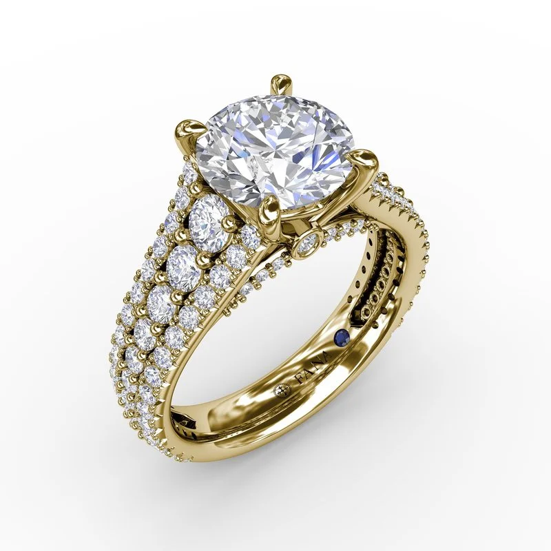 Art Deco Engagement Rings with Geometric Patterns and Baguette - Cut Diamond AccentsClassic Round Diamond Solitaire Engagement Ring With Triple-Row Diamond Shank Art Deco Engagement Rings with Geometric Patterns and Baguette - Cut Diamond AccentsClassic Round Diamond Solitaire Engagement Ring With Triple-Row Diamond Shank
