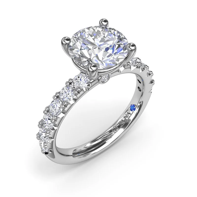 Princess Cut Engagement Rings in 18K White Gold with Micro - Pave Side StonesClassic Solitaire Diamond Engagement Ring Princess Cut Engagement Rings in 18K White Gold with Micro - Pave Side StonesClassic Solitaire Diamond Engagement Ring