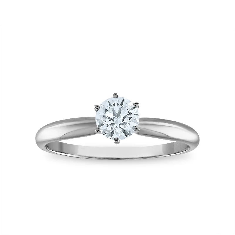 Vintage - Inspired Engagement Rings with Filigree Work and Emerald - Cut Center StoneEcoLove 1/2 CTW Lab Grown Diamond Solitaire Engagement Ring in 14KT White Gold Vintage - Inspired Engagement Rings with Filigree Work and Emerald - Cut Center StoneEcoLove 1/2 CTW Lab Grown Diamond Solitaire Engagement Ring in 14KT White Gold