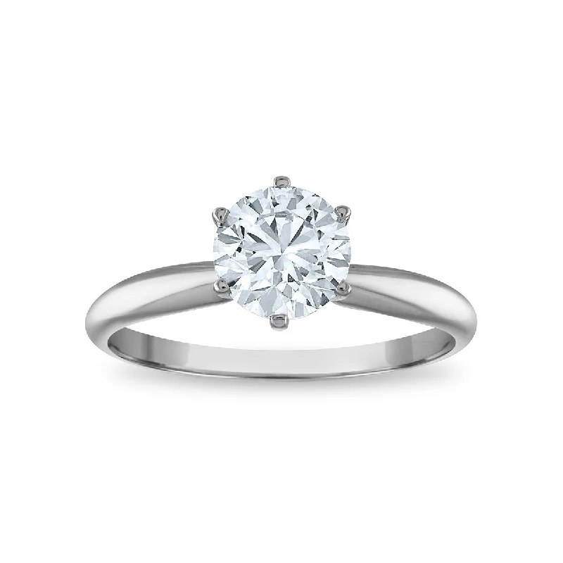Signature - Design Engagement Rings with a Brand - Exclusive Pattern and Premium DiamondsEcoLove 1 CTW Lab Grown Diamond Solitaire Engagement Ring in 14KT White Gold Signature - Design Engagement Rings with a Brand - Exclusive Pattern and Premium DiamondsEcoLove 1 CTW Lab Grown Diamond Solitaire Engagement Ring in 14KT White Gold