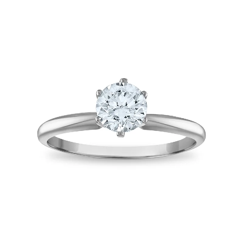 Cathedral - Style Engagement Rings with a Raised Center Stone and Intricate MetalworkEcoLove 3/4 CTW Lab Grown Diamond Solitaire Engagement Ring in 14KT White Gold Cathedral - Style Engagement Rings with a Raised Center Stone and Intricate MetalworkEcoLove 3/4 CTW Lab Grown Diamond Solitaire Engagement Ring in 14KT White Gold