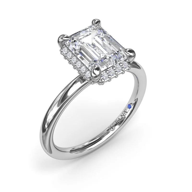 Oval Cut Engagement Rings in Palladium with a Hidden Halo for a Surprise SparkleEmerald Cut Halo Diamond Engagement Ring Oval Cut Engagement Rings in Palladium with a Hidden Halo for a Surprise SparkleEmerald Cut Halo Diamond Engagement Ring