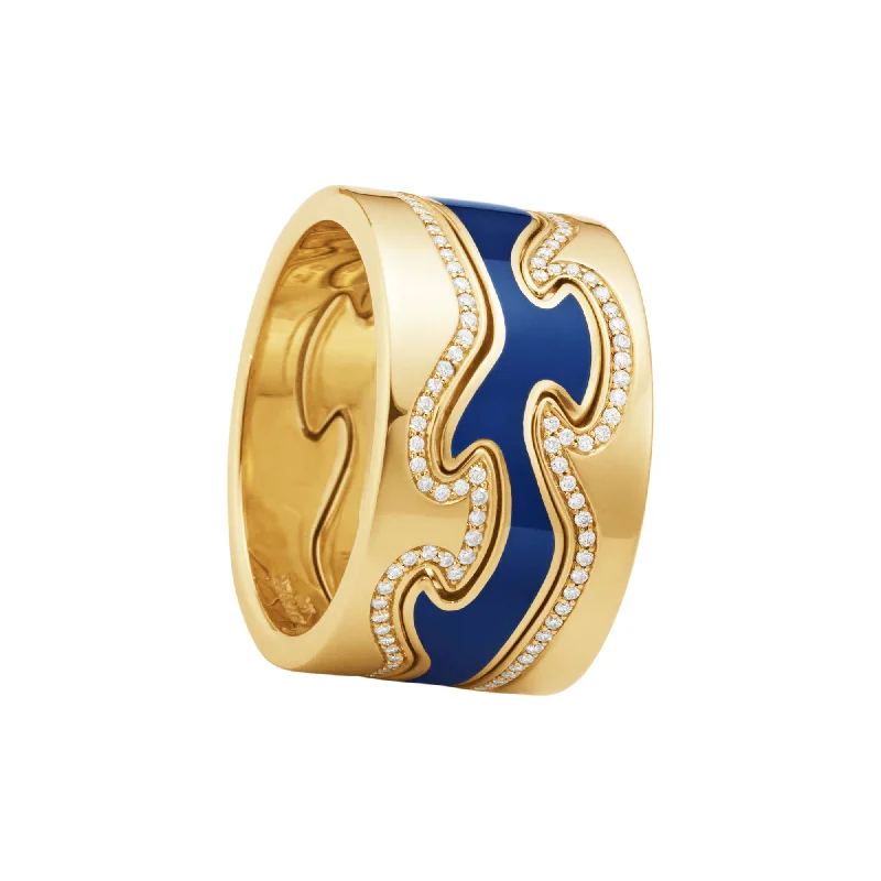Emerald Gemstone Rings Set in Platinum with Filigree Work for a Vintage - Inspired LookFusion 18K Gold Ring w. Blue HyCeram & Diamonds Emerald Gemstone Rings Set in Platinum with Filigree Work for a Vintage - Inspired LookFusion 18K Gold Ring w. Blue HyCeram & Diamonds