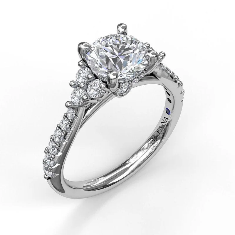 Adjustable Engagement Rings with a Flexible Band and a Princess - Cut Center DiamondModern Three Stone Engagement Ring Adjustable Engagement Rings with a Flexible Band and a Princess - Cut Center DiamondModern Three Stone Engagement Ring