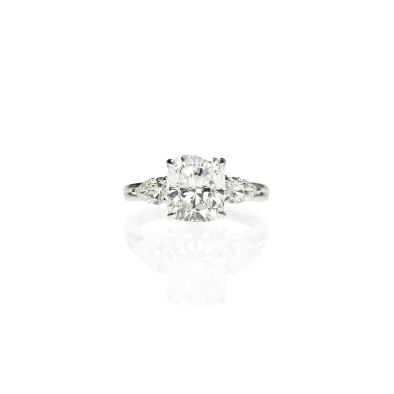 Heart - Shaped Engagement Rings in 14K Pink Gold for a Romantic ProposalCushion Engagement Ring with Pear Shaped Shoulder Diamonds Heart - Shaped Engagement Rings in 14K Pink Gold for a Romantic ProposalCushion Engagement Ring with Pear Shaped Shoulder Diamonds