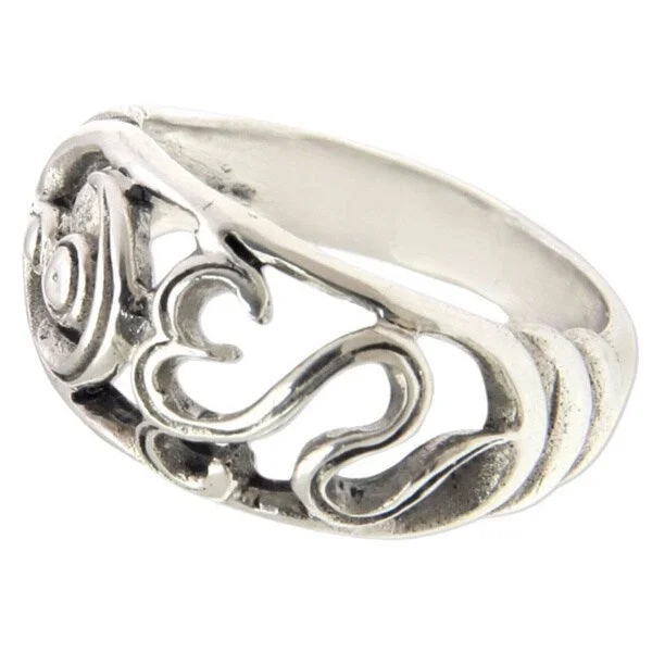 NOVICA Om Kara Florid Handmade Artisan 925 Sterling Silver Men or Womens Band Ring (Indonesia) NOVICA Om Kara Florid Handmade Artisan 925 Sterling Silver Men or Womens Band Ring (Indonesia)