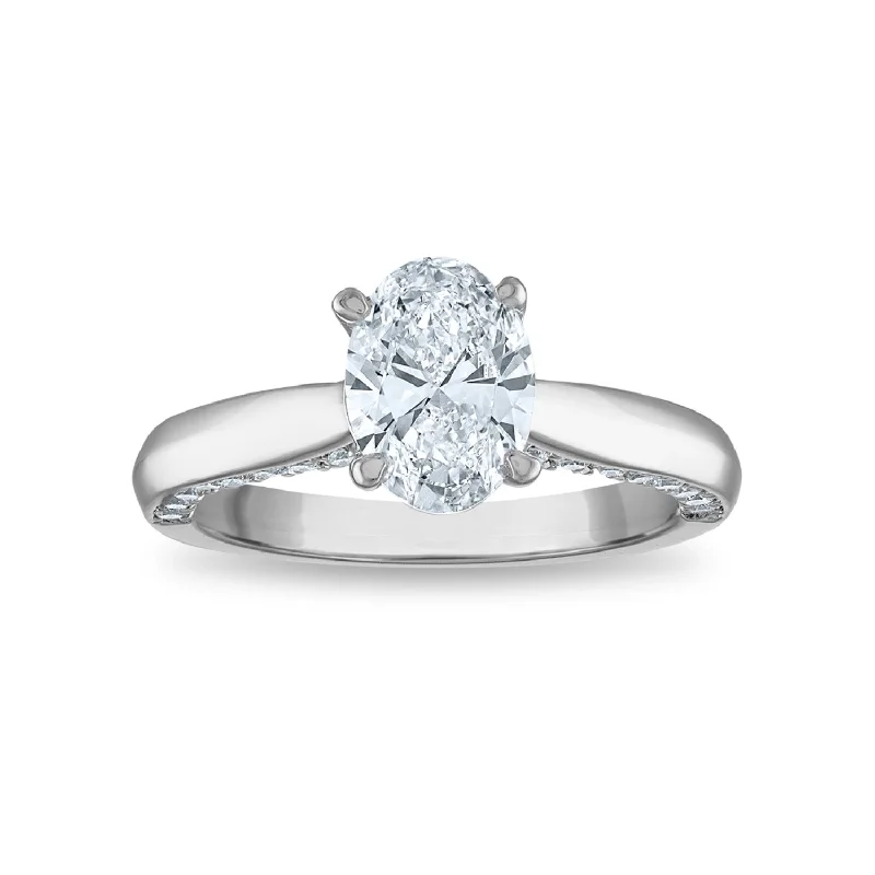 Solitaire Engagement Rings with a High - Clarity Round Diamond and Tapered BandSignature EcoLove 2 CTW Lab Grown Diamond Solitaire Engagement Oval Ring in 14KT White Gold Solitaire Engagement Rings with a High - Clarity Round Diamond and Tapered BandSignature EcoLove 2 CTW Lab Grown Diamond Solitaire Engagement Oval Ring in 14KT White Gold