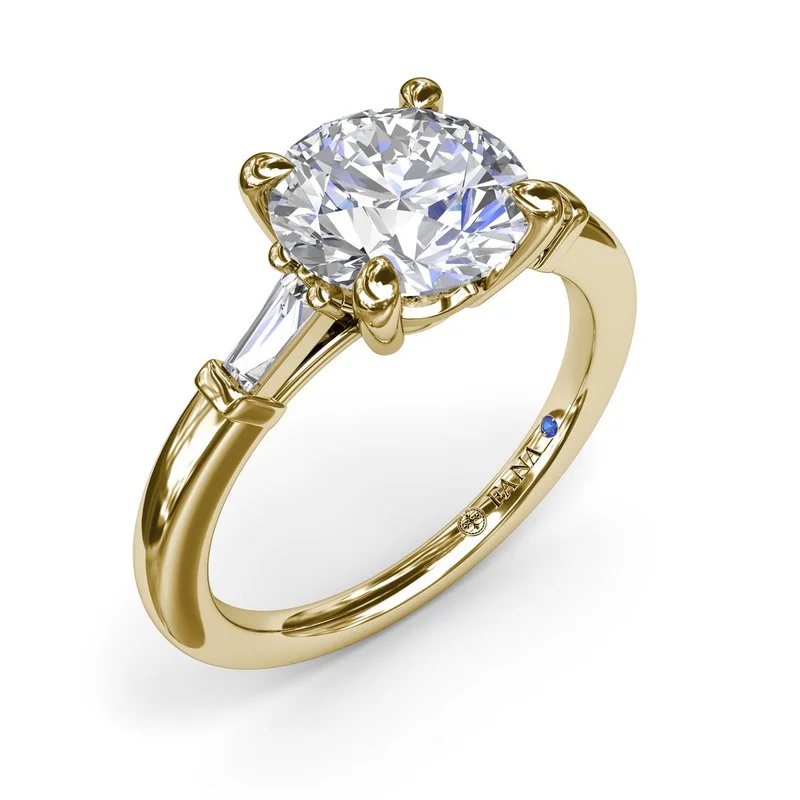 Heart - Shaped Engagement Rings in 14K Pink Gold for a Romantic ProposalTapered Baguette Diamond Engagement Ring Heart - Shaped Engagement Rings in 14K Pink Gold for a Romantic ProposalTapered Baguette Diamond Engagement Ring