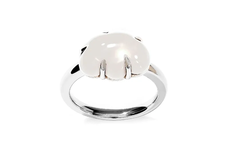 Jasper Gemstone Rings in 18K Gold Vermeil with a Matte Finish for a Subtle and Elegant LookCloud 18K Whitegold Ring w. Milky Quartz Jasper Gemstone Rings in 18K Gold Vermeil with a Matte Finish for a Subtle and Elegant LookCloud 18K Whitegold Ring w. Milky Quartz