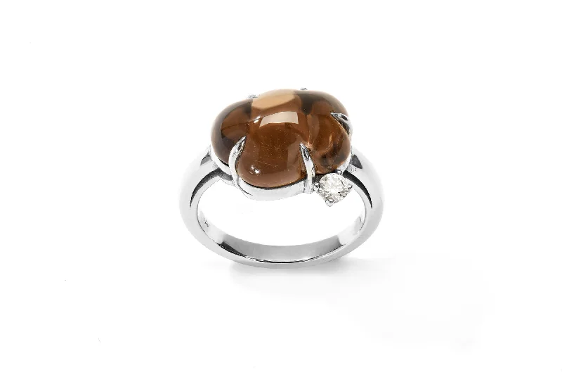 Sapphire Gemstone Rings in 18K White Gold with Diamond Accents for an Elegant EngagementCloud 18K Whitegold Ring w. Smokey Quartz & Diamond Sapphire Gemstone Rings in 18K White Gold with Diamond Accents for an Elegant EngagementCloud 18K Whitegold Ring w. Smokey Quartz & Diamond
