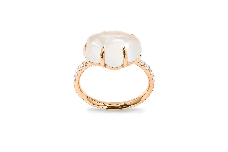 Topaz Gemstone Rings in 10K Gold with a Channel - Set Design for a Contemporary and Durable OptionCloud Pavé 18K Rosegold Ring w. Milkey Quartz & Diamonds Topaz Gemstone Rings in 10K Gold with a Channel - Set Design for a Contemporary and Durable OptionCloud Pavé 18K Rosegold Ring w. Milkey Quartz & Diamonds